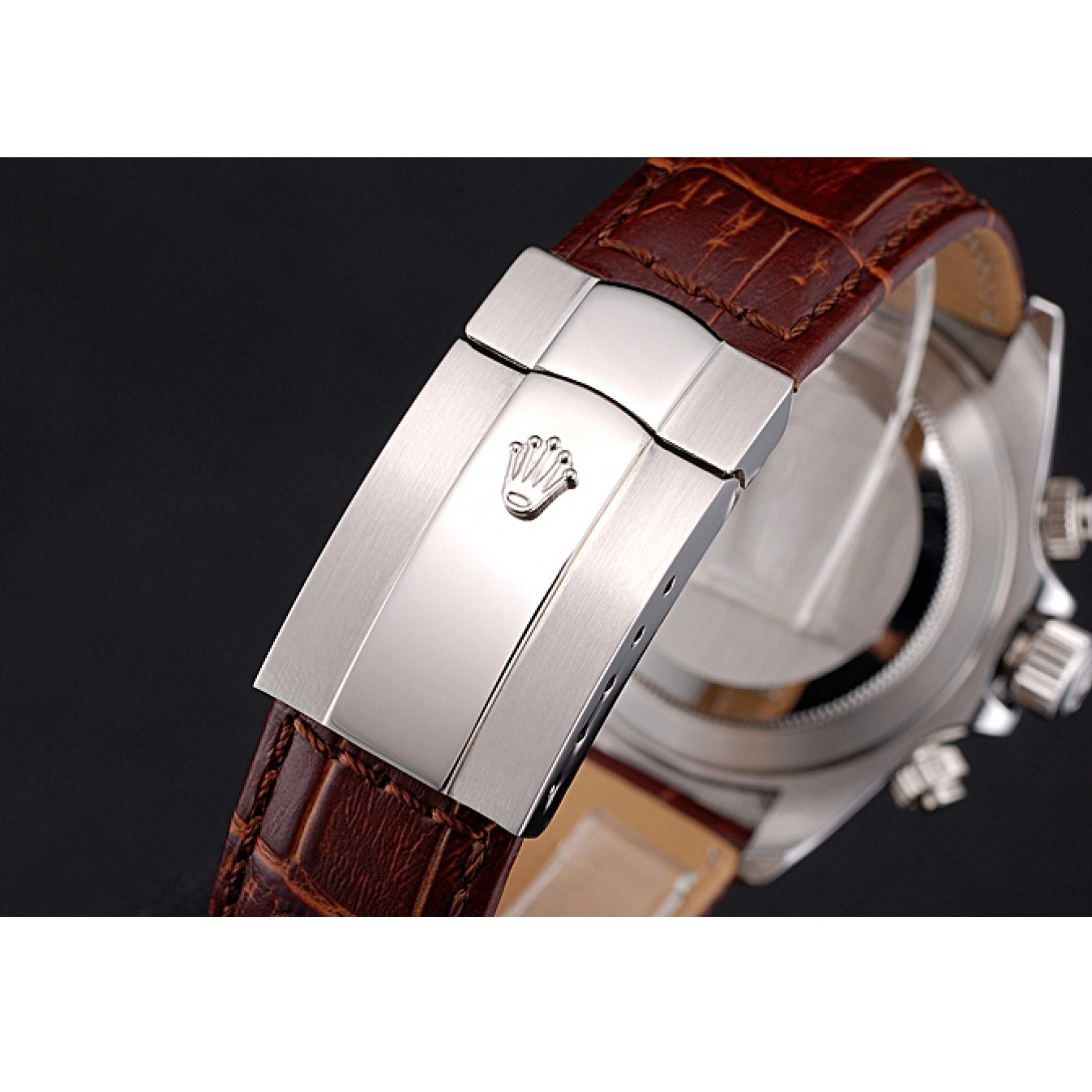 Best AAA Replica Sites White Stainless Steel Brown Case Strap Dial Rolex Daytona Leather 0530